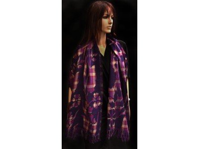 Wollen sjaaltje, paars, fuchsia, rood, offwhite, uniseks
