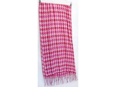 Sjaaltje van katoen in roze, rood en wit 